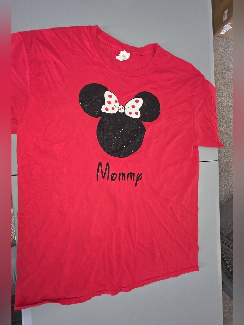 Red 'Mommy' Minnie Silhouette Adult Large Shirt
